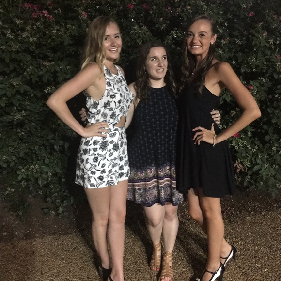 Black and White Cutout Romper - Picture 2 of 5